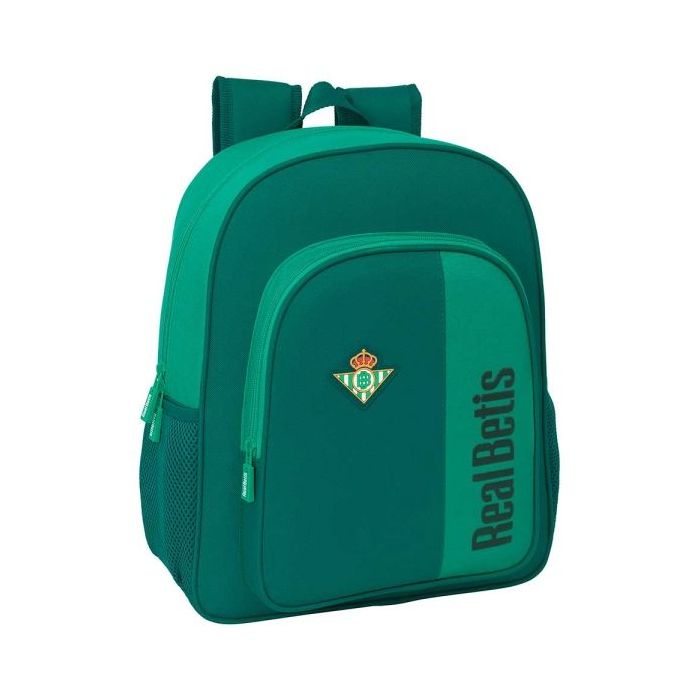 Safta Real Betis Balompie Mochila - Adaptable a Carro - Portabotellas - Doble Tirador en Cremallera - Hombreras Ergonomicas y Acolchadas - Resistente al Agua - 15L - 320x120x380mm - Color Verde