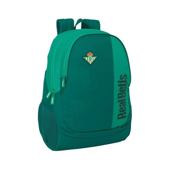 Safta Real Betis Balompie Mochila Adaptable a Carro - Portabotellas - Dos Compartimentos Grandes - Tirador Doble - Hombreras Ergonomicas - Resistente al Agua - 23L - 320x160x440mm - Color Verde