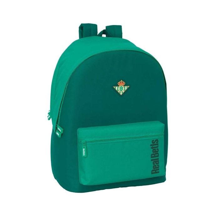 Safta Real Betis Balompie Mochila para Portatil hasta 15.6" - Alojamiento Antirrobo - Conector USB - Base Acolchada - Resistente al Agua - Tirador Doble - 310x180x440mm - Color Verde