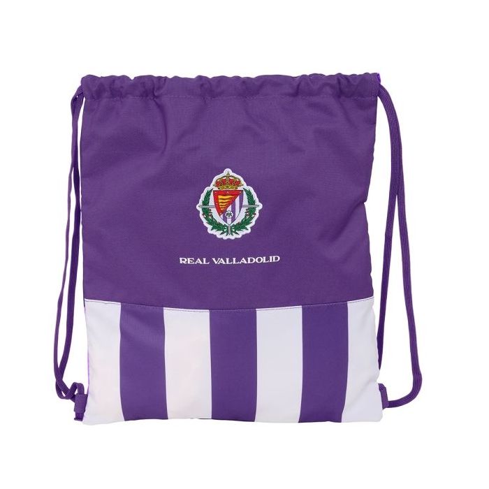 Safta Real Valladolid Saco Plano - Bolsillo con Cremallera - Cierre con Cordones - 5L - Ligero y Compacto - 350x10x400mm - Color Morado