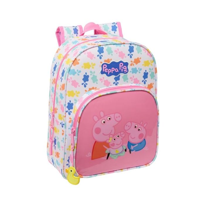 Safta Peppa Pig Baby Pig Mochila Infantil - Adaptable a Carro - Portabotellas - Hombreras Acolchadas - Bolsillo Frontal - 10L - 260x110x340mm - Color Rosa