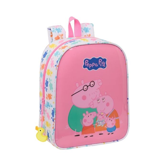 Safta Peppa Pig Baby Pig Mochila Guarderia - Adaptable a Carro - Cremallera - Tarjeta de Identificacion - Asa Superior - 6L - 220x100x270mm - Color Rosa