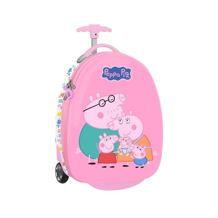 Safta Peppa Pig Baby Pig Maleta Trolley Infantil 16” - Interior Forrado y Bolsillo - Dos Ruedas Resistentes - Cintas con Cierre de PVC - Materiales ABS y PC - 27.7L - 280x230x430mm - Color Rosa