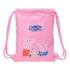 Safta Peppa Pig Baby Pig Saco Plano - Bolsillo con Cremallera - Cierre con Cordones - 3L - 260x10x340mm - Color Rosa