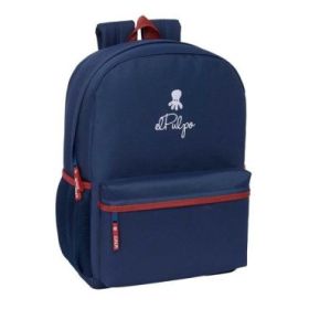 Safta el Pulpo Mochila Adaptable a Carro - Cremallera Doble - Hombreras Acolchadas - Asa Superior - 18L - 320x140x430mm - Color Azul Marino