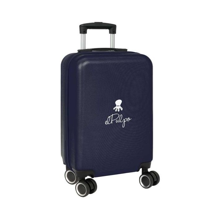 Safta el Pulpo Maleta Trolley de Cabina 20” - Cierre con Candado - Organizacion con Panel - Cintas con Cierre PVC - Mango Extensible Ajustable - 40.1L - 345x200x550mm - Color Azul Marino