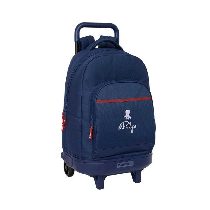 Safta el Pulpo Mochila con Carro - Extraible - Bolsillo Frontal - Portabotellas - Tirador Doble - Hombreras Acolchadas - Asa Acolchada - Tarjeta ID - 33L - 330x220x450mm - Color Azul Marino