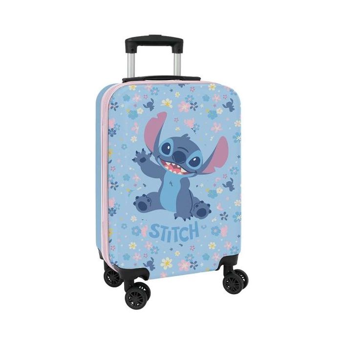 Safta Stitch Happy Maleta Trolley de Cabina 20” - Cierre con Candado - Bolsillo de Red - Panel con Cremallera - Cintas con PVC - Asa de PVC Flexible - 40.1 L - 345x200x550mm - Color Azul