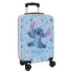 Safta Stitch Happy Maleta Trolley de Cabina 20” - Cierre con Candado - Bolsillo de Red - Panel con Cremallera - Cintas con PVC - Asa de PVC Flexible - 40.1 L - 345x200x550mm - Color Azul