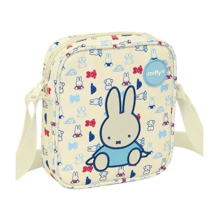 Safta Miffy Buddy Bolsito con Bandolera - Material Reciclado - Resistente al Agua - 1L - Ideal para Uso Diario - 160x40x180mm - Color Beige