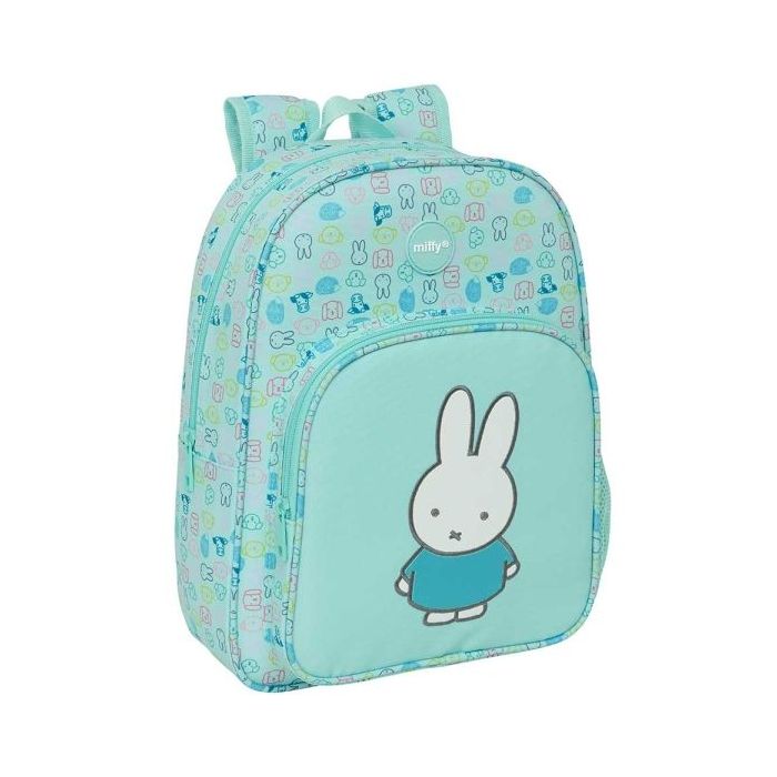 Safta Miffy Friends Mochila Infantil - Adaptable a Carro - Portabotellas - Hombreras Acolchadas - Material Reciclado - Resistente al Agua - 10L - 260x110x340mm - Color Azul Claro