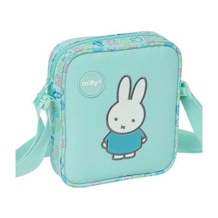 Safta Miffy Friends Bolsito con Bandolera - Material Reciclado - Resistente al Agua - 1L - 160x40x180mm - Color Azul Claro