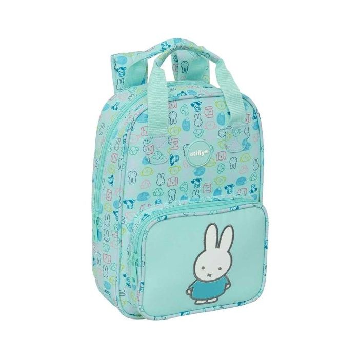 Safta Miffy Friends Mochila Infantil - Bolsillo Frontal - Tarjeta ID - Hombreras Acolchadas - Material Reciclado - Resistente al Agua - 4.5L - 200x80x280mm - Color Azul Claro