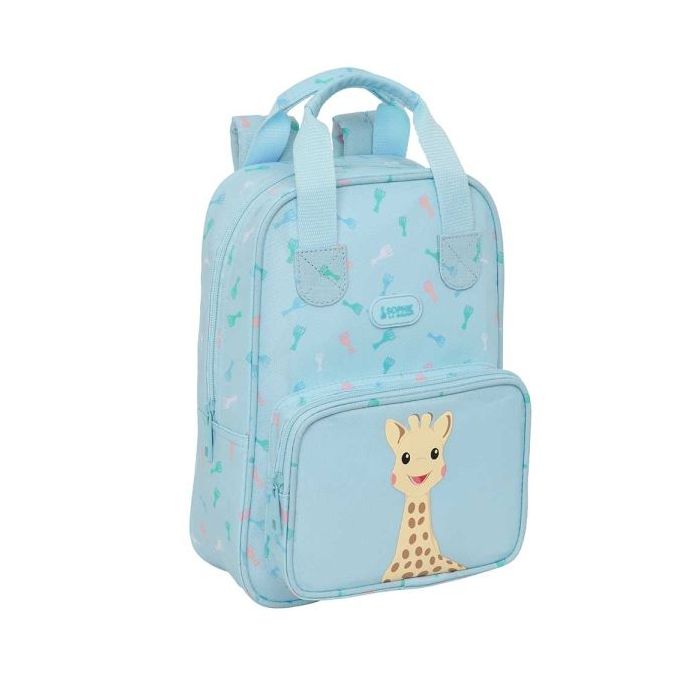 Safta Sophie la Girafe Dreams Mochila Infantil - Bolsillo Frontal - Tarjeta ID - Hombreras Acolchadas - Material Reciclado - Resistente al Agua - 4.5L - 200x80x280mm - Color Azul Claro