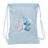 Safta Stitch Saco Plano - Bolsillo con Cremallera - Cierre con Cordones - 3L - Materiales de Alta Calidad - 260x10x340mm - Color Azul Claro
