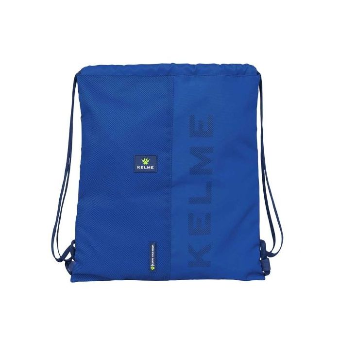 Safta Kelme Blue Saco Plano - Bolsillo con Cremallera - Cierre con Cordones - 5L - Material Duradero - Uso Versatil - Ligero y Compacto - 350x10x400mm - Color Azul