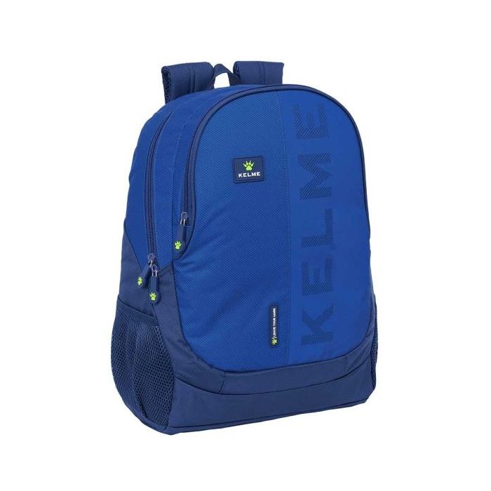 Safta Kelme Blue Mochila Adaptable a Carro - Bolsillos Laterales - Dos Compartimentos - Cremalleras Doble Tirador - Hombreras Acolchadas - Asa Superior - 23L - 320x160x440mm - Color Azul