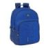 Safta Kelme Blue Mochila con 2 Compartimentos - Antirozaduras - Adaptable a Carro - Bolsillo Frontal - Portabotellas - Tirador Doble - Hombreras Ergonomicas - 20L - 320x150x420mm - Color Azul