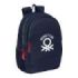 Safta Benetton Together Mochila Adaptable a Carro - Bolsillos Laterales - Dos Compartimentos - Tirador Doble - Hombreras Acolchadas - Asa Superior - 23L - 320x160x440mm - Color Azul Marino
