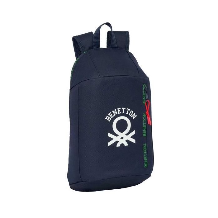Safta Benetton Together Mini Mochila - Hombreras Ergonomicas - Bolsillo Frontal - Asa Superior - 8.5L - 220x100x390mm - Color Azul Marino