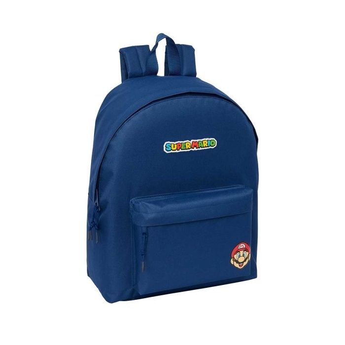 Safta Super Mario Mamma Mia Mochila - Bolsillo Frontal - Hombreras Acolchadas - Espalda Acolchada - Tirador Doble - Asa Superior - 20.80L - 330x150x420mm - Color Azul Marino