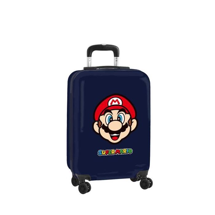 Safta Super Mario Mamma Mia Maleta Trolley de Cabina 20” - Cierre con Candado - Interior Forrado - Organizacion Interna - Ruedas Giratorias - 40L - 345x200x550mm - Color Azul Marino
