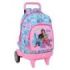 Safta Barbie Mochila con Carro - Bolsillo Frontal - Bolsillo Lateral - Hombreras Acolchadas - Asa Acolchada - Tarjeta ID - Bandeja PVC - Ruedas Antivibracion - 33L - 330x220x450mm - Color Rosa