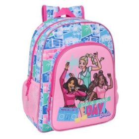 Safta Barbie Mochila - Adaptable a Carro - Portabotellas - Doble Tirador en Cremallera - Hombreras Ergonomicas Acolchadas - Asa de Mano Superior - 15L - 320x120x380mm - Color Rosa