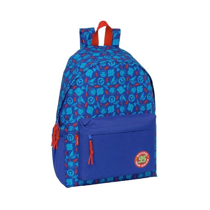 Safta Cars Mochila para Portatil hasta 14.1" - Interior Acolchado - Bolsillo Frontal - Bolsillo Portabotellas - Tirador Doble - Hombreras Ergonomicas - Asa Superior - 310x130x430mm - Color Azul