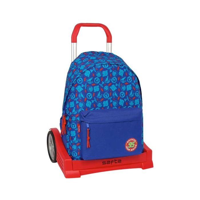 Safta Cars Mochila para Portatil hasta 14.1" - Portabotellas - Tirador Doble - Hombreras Ergonomicas - Espalda Acolchada - Asa Superior - Mochila Extraible - 310x130x430mm - Color Azul