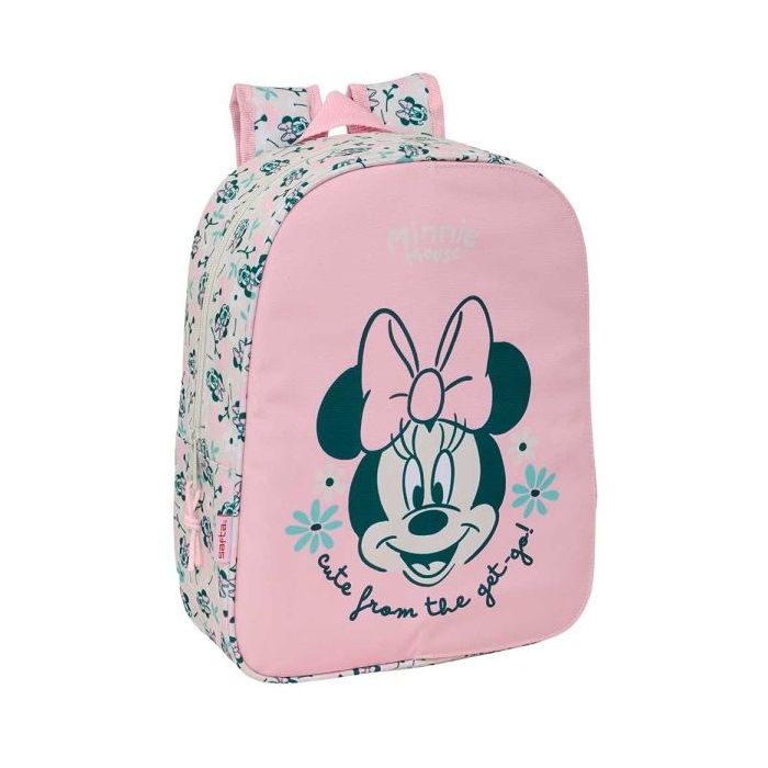 Safta Minnie Mouse Minty Mochila Infantil - Portabotellas - Hombreras Acolchadas - Bolsillo Frontal - 10L - 260x110x340mm - Color Rosa Pastel