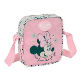 Safta Minnie Mouse Minty Bolsito con Bandolera - 1L - Facil de Llevar - 160x40x180mm - Color Rosa Pastel