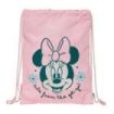 Safta Minnie Mouse Minty Saco Plano - Bolsillo con Cremallera - Cierre con Cordones - Cierre de seguridad - 3L - 260x10x340mm - Color Rosa Pastel