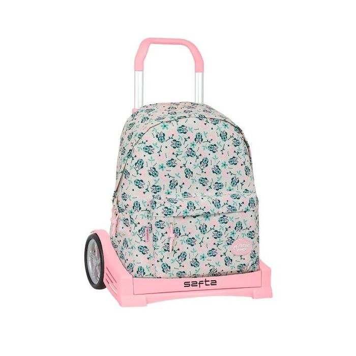 Safta Minnie Mouse Minty Mochila para Portatil hasta 14.1" - Portabotellas - Tirador Doble - Espalda Acolchada - Asa Superior - Mochila Extraible - 17.35L - 310x130x430mm - Color Rosa Pastel