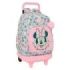 Safta Minnie Mouse Minty Mochila con Carro - Extraible - Bolsillo Frontal - Portabotellas - Tirador Doble - Hombreras Acolchadas - Asa Acolchada - Tarjeta ID - 33L - 330x220x450mm - Color Rosa Pastel