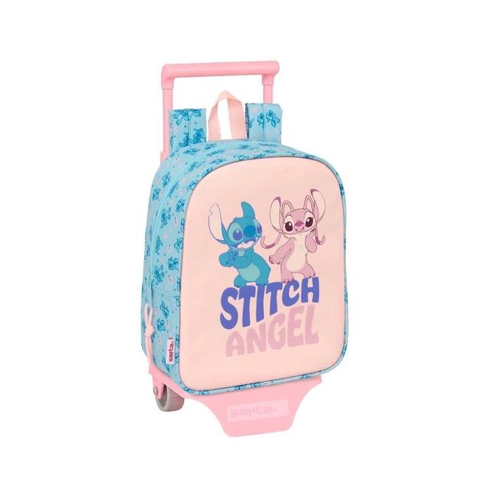 Safta Stitch Ohana Mochila con Carro - Tarjeta ID - Asa Superior - Mochila Extraible - Material Resistente - 6L - 220x100x270mm - Color Azul Claro
