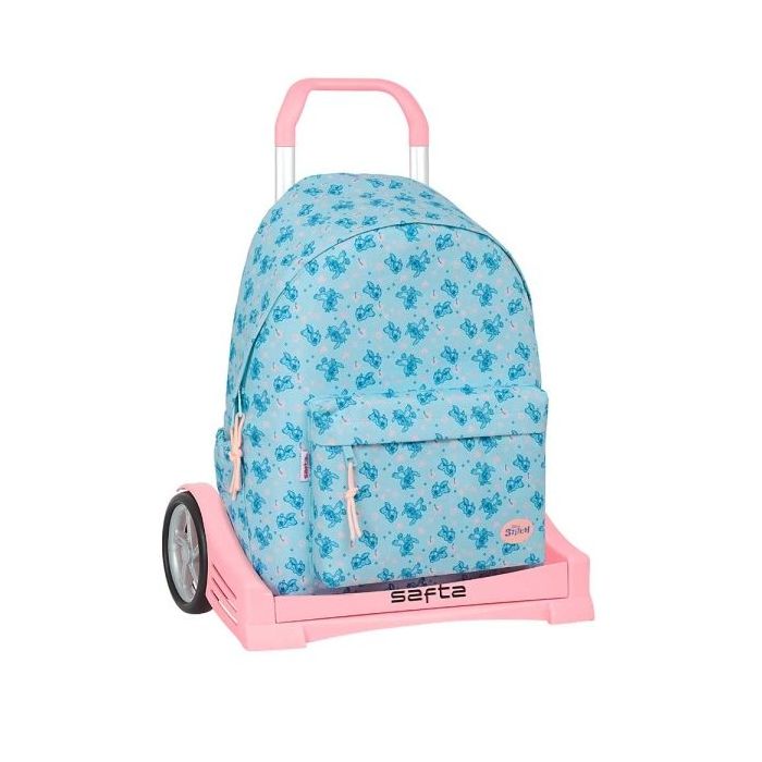 Safta Stitch Ohana Mochila para Portatil hasta 14.1" - Portabotellas - Tirador Doble - Hombreras Ergonomicas - Espalda Acolchada - Asa Superior - 310x130x430mm - Color Azul Claro
