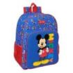 Safta Mickey Mouse Today Mochila Adaptable a Carro - Portabotellas - Tirador Doble - Hombreras Acolchadas Ergonomicas - Bolsillo Frontal - Asa de Mano Superior - 19L - 330x140x420mm - Color Azul