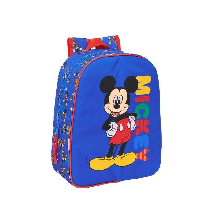 Safta Mickey Mouse Today Mochila Infantil - Adaptable a Carro - Portabotellas - Hombreras Ergonomicas - Bolsillo Frontal - 10L - 260x110x340mm - Color Azul