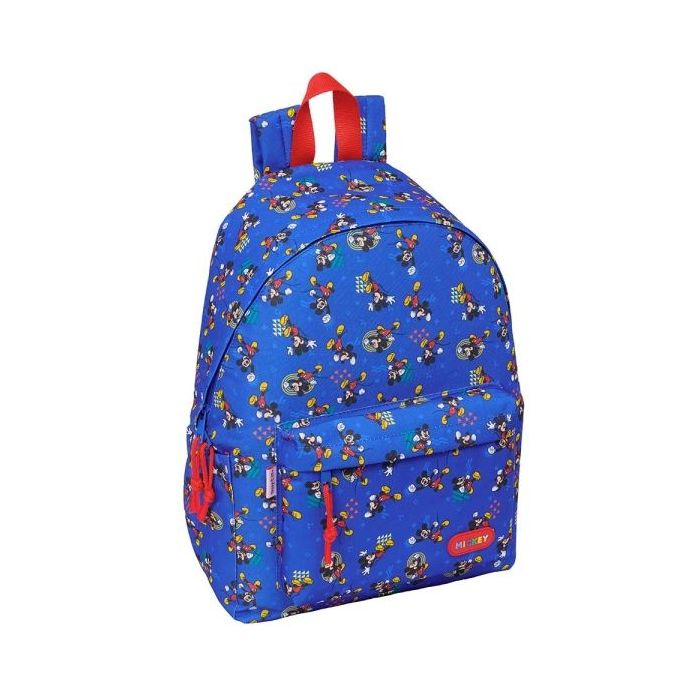 Safta Mickey Mouse Today Mochila para Portatil hasta 14.1" - Bolsillo Frontal - Portabotellas - Tirador Doble - Hombreras Ergonomicas - Asa Superior - 310x130x430mm - Color Azul