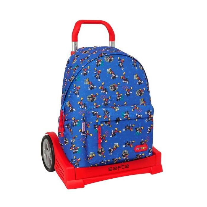 Safta Mickey Mouse Today Mochila para Portatil hasta 14.1" - Portabotellas - Tirador Doble - Espalda Acolchada - Asa Superior - Mochila Extraible - 310x130x430mm - Color Azul