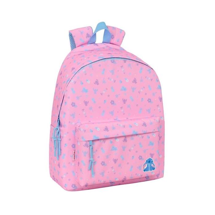 Safta Stitch Bright Mochila - Bolsillo Frontal - Hombreras Acolchadas - Doble Tirador en Cremallera - Asa Superior - 20.80L - 330x150x420mm - Color Rosa