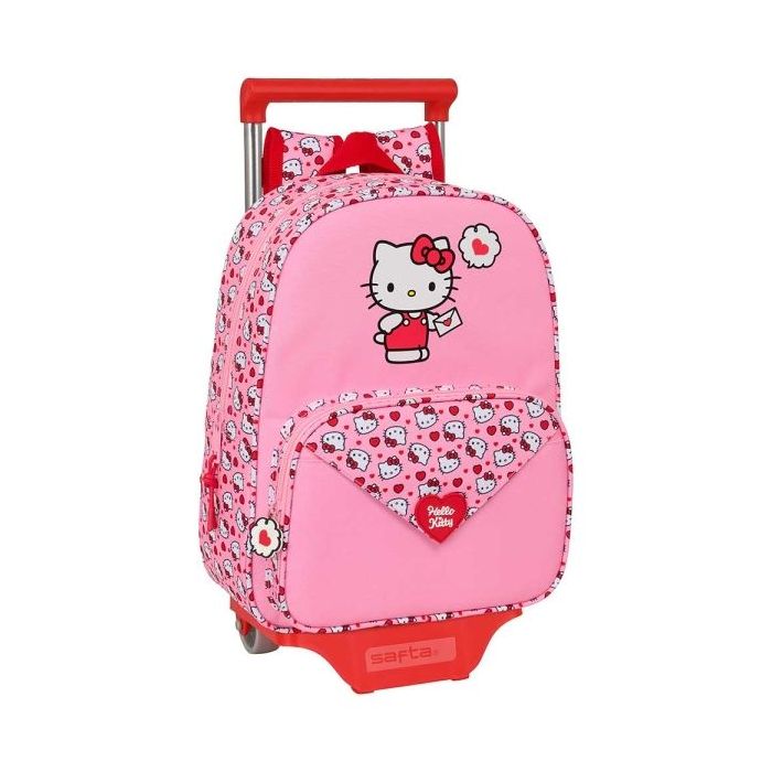 Safta Hello Kitty Mochila con Carro - Portabotellas - Hombreras Acolchadas - Mochila Extraible - Carro Resistente - Asa Superior - 10L - 260x110x340mm - Color Rosa