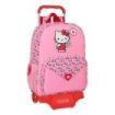 Safta Hello Kitty Mochila con Carro - Portabotellas - Doble Tirador - Hombreras Ergonomicas - Mochila Extraible - Material Resistente - Ruedas de Goma - 21L - 330x140x420mm - Color Rosa