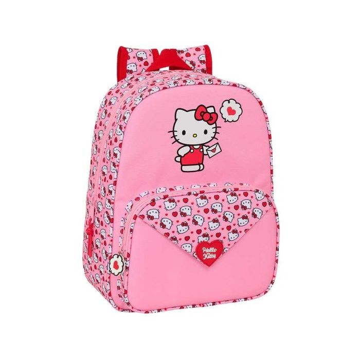 Safta Hello Kitty Mochila Infantil - Adaptable a Carro - Portabotellas - Hombreras Acolchadas - Bolsillo Frontal - 10L - 260x110x340mm - Color Rosa