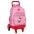Safta Hello Kitty Mochila con Carro - Ruedas Antivibracion - Bolsillo Frontal - Hombreras Acolchadas - Portabotellas - Bandeja PVC Protectora - Alto Abierto 93cm - 33L - Color Rosa
