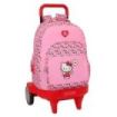 Safta Hello Kitty Mochila con Carro - Ruedas Antivibracion - Bolsillo Frontal - Hombreras Acolchadas - Portabotellas - Bandeja PVC Protectora - Alto Abierto 93cm - 33L - Color Rosa