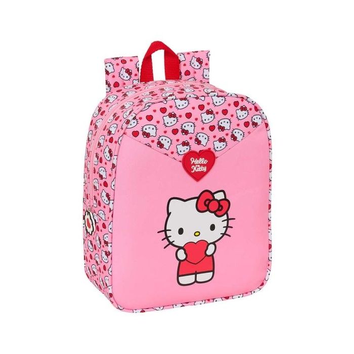 Safta Hello Kitty Mochila Guarderia - Adaptable a Carro - Cremallera - Tarjeta de Identificacion - Asa Superior - 6L - 220x100x270mm - Color Rosa