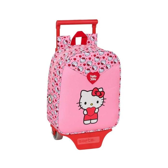 Safta Hello Kitty Mochila con Carro - Tarjeta ID - Asa Superior - Mochila Extraible - Material Resistente - 6L - 220x100x270mm - Color Rosa