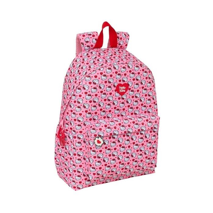 Safta Hello Kitty Mochila para Portatil hasta 14.1" - Interior Acolchado - Bolsillo Frontal - Portabotellas - Tirador Doble - Hombreras Ergonomicas - Asa Superior - 310x130x430mm - Color Rosa
